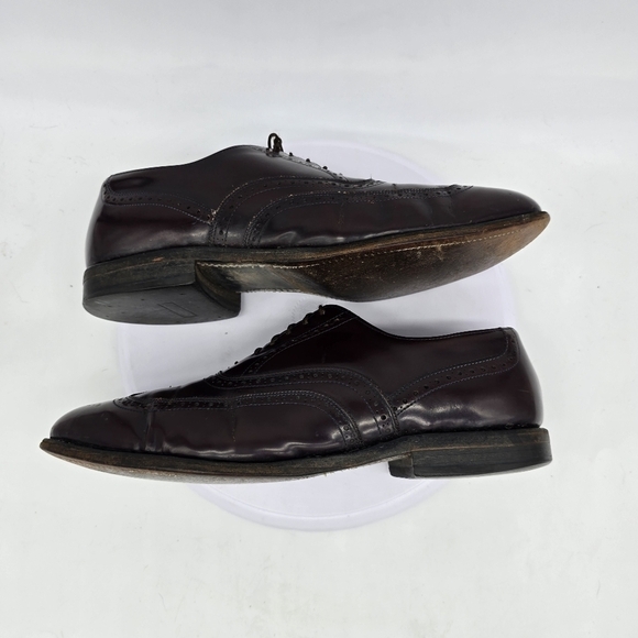 Allen Edmonds Dress Shoe Men\'s 11 D Chester Wingtip Oxford Burgundy Lace Up